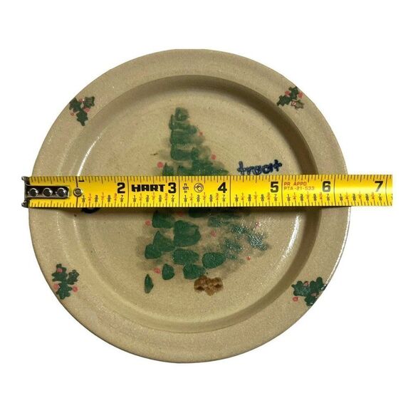 Barton Pottery Santa’s Treat Plate Dresden OH 6.25" Christmas Tree Cookies Milk - Picture 4 of 5